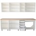 Bucatarie Zebra 260 cm din MDF Gri cu blat gros termoizolant culoare Artar